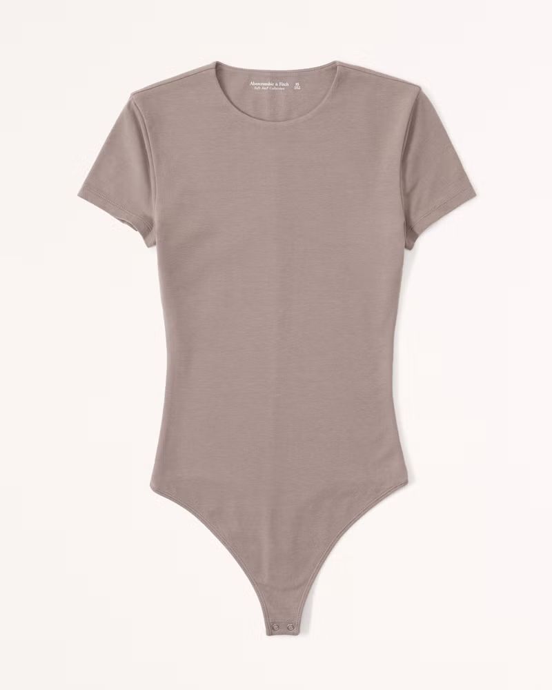 Women's Short-Sleeve Cotton-Blend Seamless Fabric Crew Bodysuit | Women's Tops | Abercrombie.com | Abercrombie & Fitch (UK)