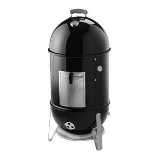 Weber 18 in. Smokey Mountain Cooker Smoker in Black with Cover and Built-In Thermometer 721001 | The Home Depot