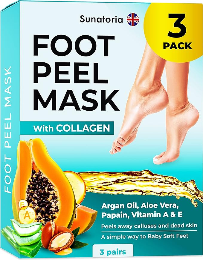 Foot Peel Mask - 2021 Dermatologically Tested - 3 Pack (Pairs) Exfoliating Foot Mask - Makes Feet... | Amazon (US)