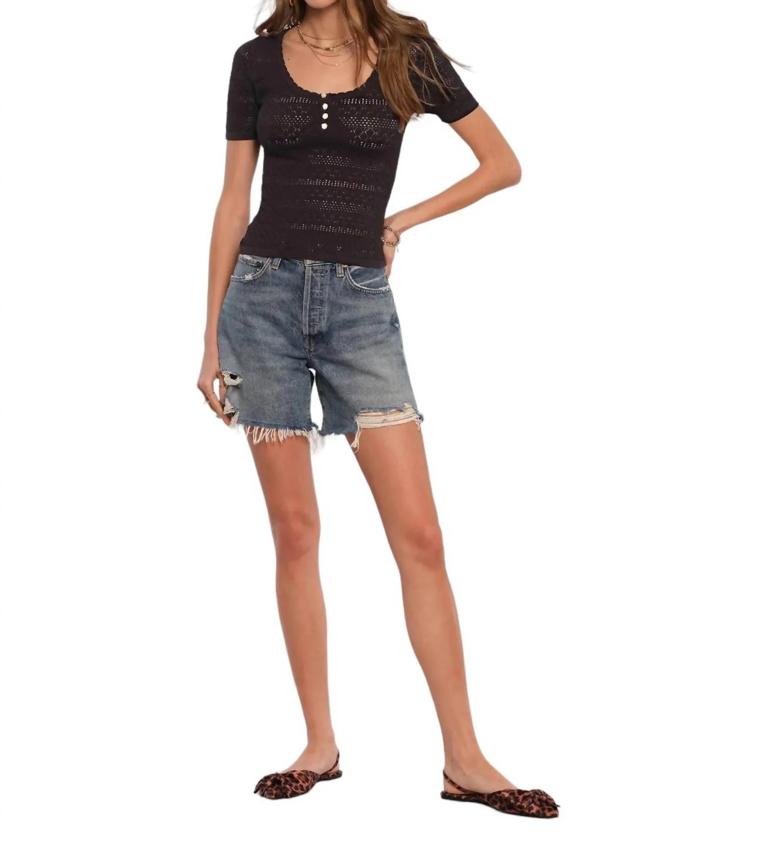 Teigen Knit Top In Black | Shop Simon