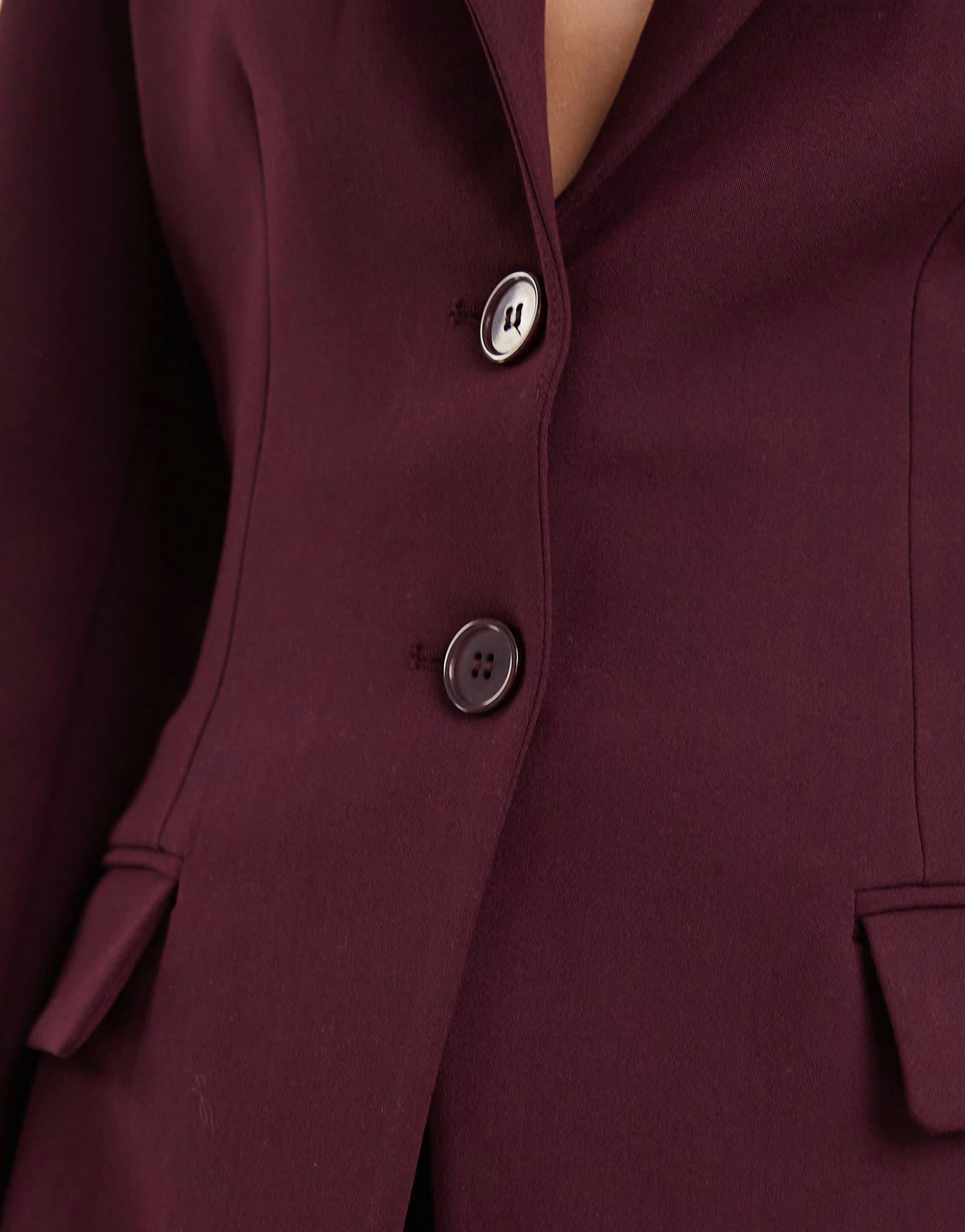 ASOS DESIGN cinch waist blazer in plum | ASOS (Global)