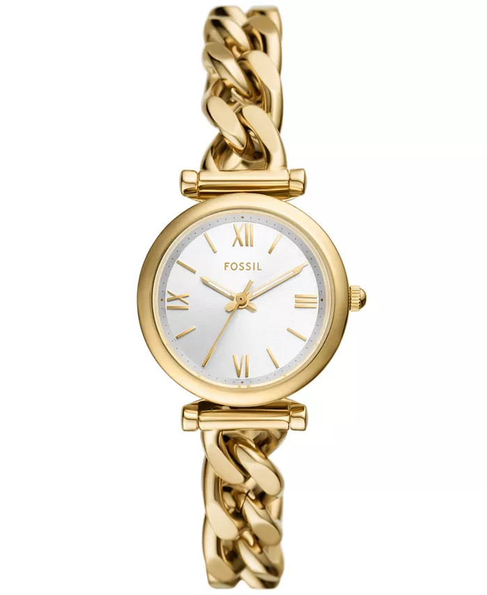 Fossil Women's Carlie Three-Hand Gold-Tone Stainless Steel Watch 28mm - Macy's | Macy's
