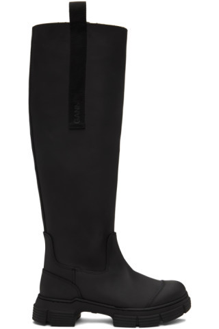 Black Recycled Rubber Country Boots | SSENSE