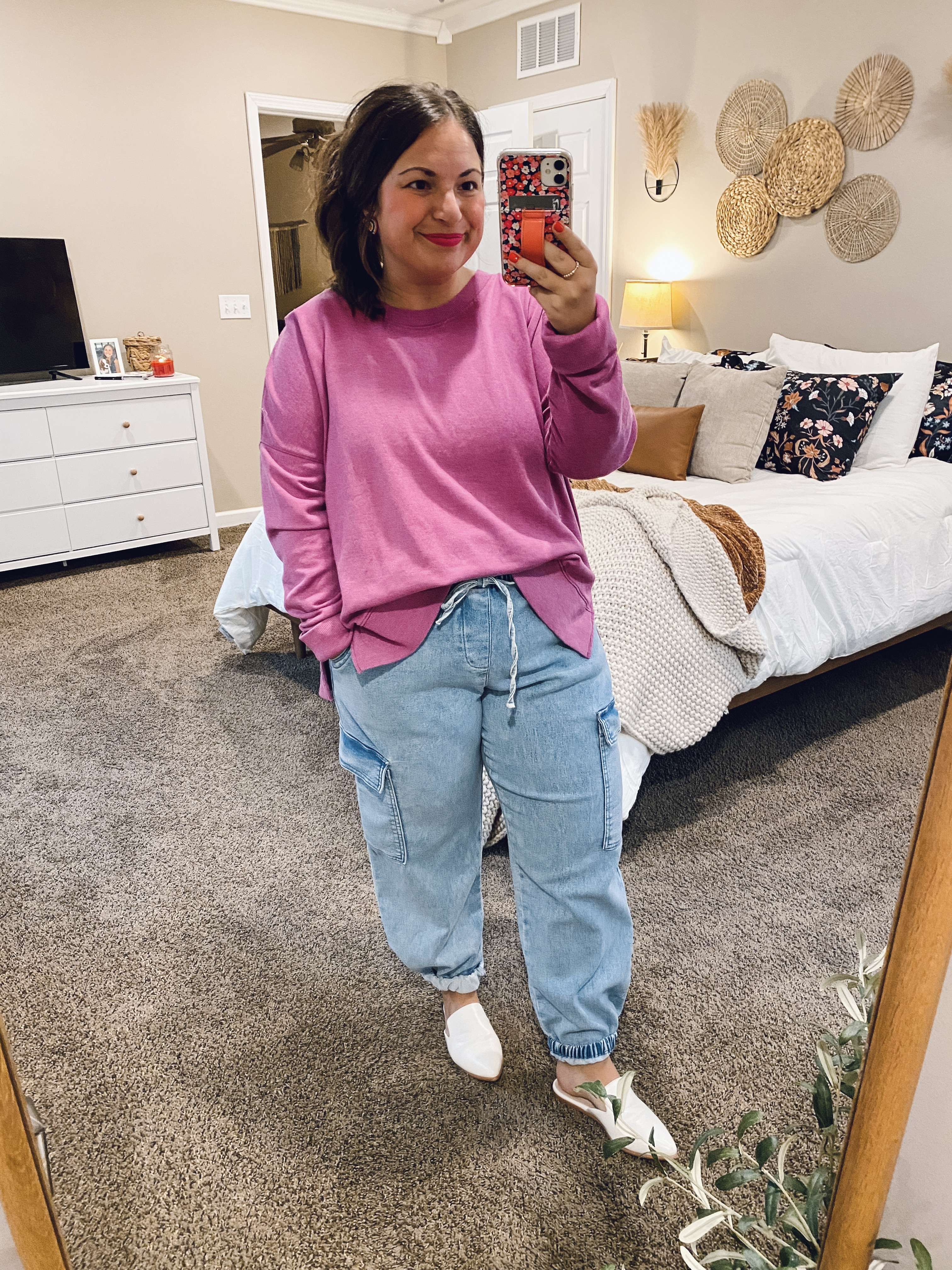 Keepin' it casual and cute with this Walmart outfit! Loving the casual vibes and budget-friendly finds from Walmart.

mules: fit true to size // wearing a 5
jogger jeans: fit true to size // wearing a large
crewneck: fiits small // wearing an XL (fits like a large) 

 #LTKMidsize #LTKFindsUnder50 #LTKStyleTip