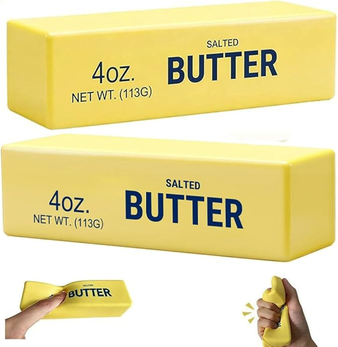 Slow Rising Stress Butter Squishy Set of 2, Soft Butter Stick Fidget Squeeze Toy for Stress Relie... | Amazon (US)