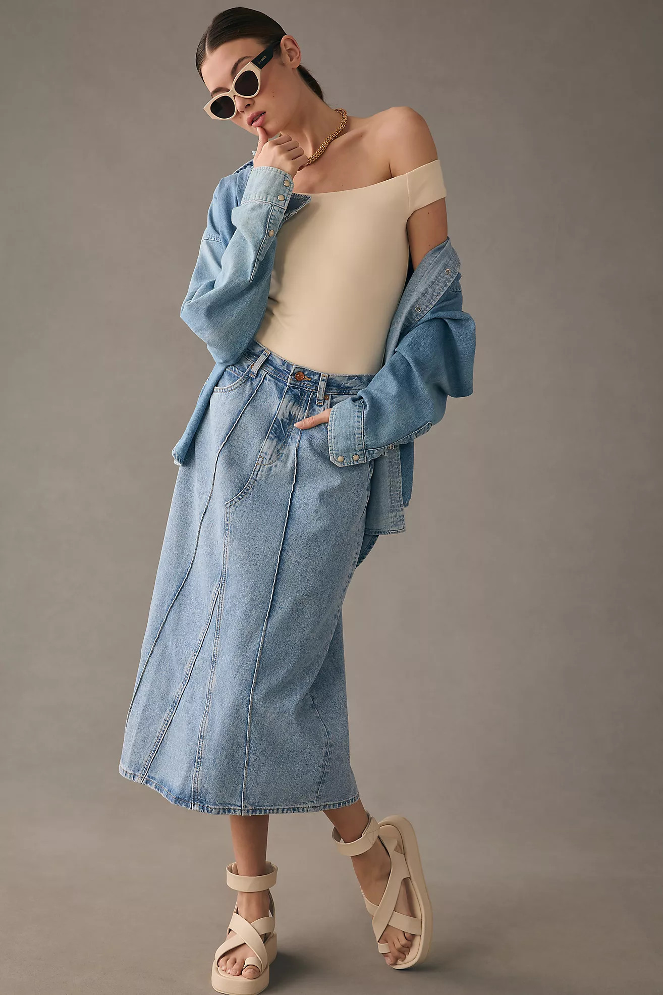 Pilcro Denim Skirt | Anthropologie (US)