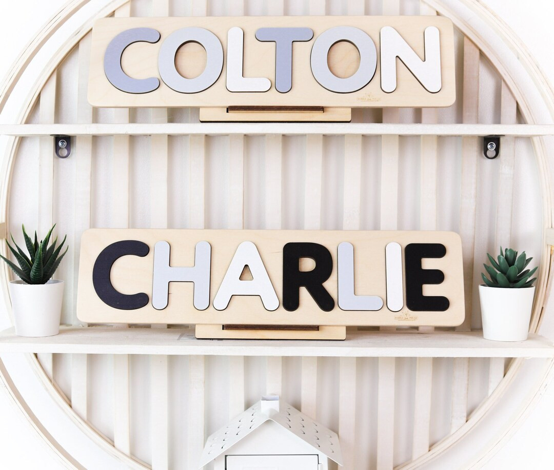 Personalized Name Puzzle With Pegs Montessori Toys Baby Gift First Christmas Wooden Toys Baby Sho... | Etsy (US)
