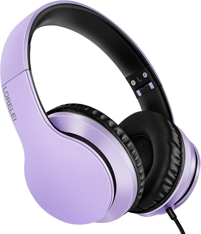 LORELEI X6 Over-Ear Headphones with Microphone, Lightweight Foldable & Portable Stereo Bass Headp... | Amazon (US)