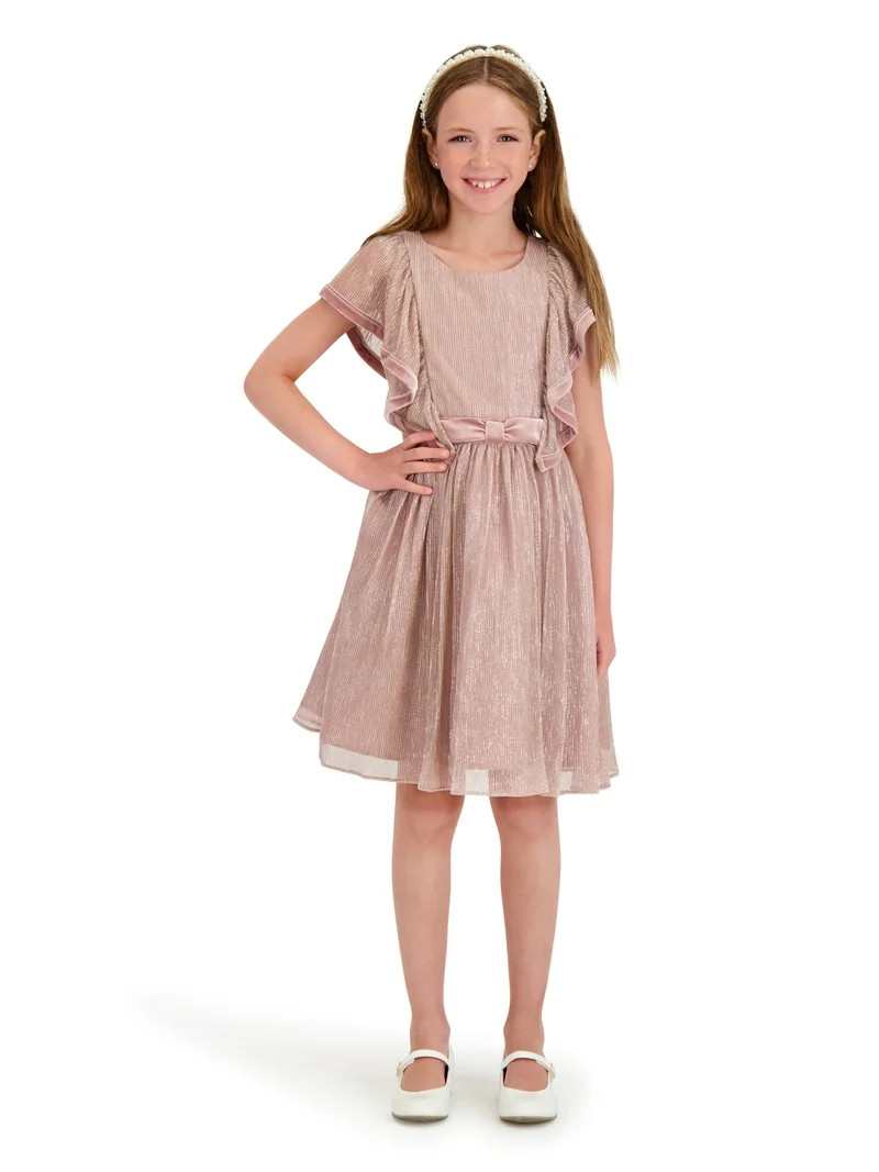 Kensie Girl Metallic Pleated Dress, Sizes 4-16 | Walmart (US)