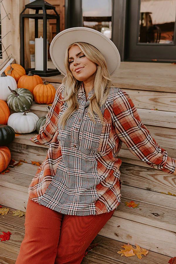 Fall Sunset Flannel Tunic Curves | Impressions Online Boutique