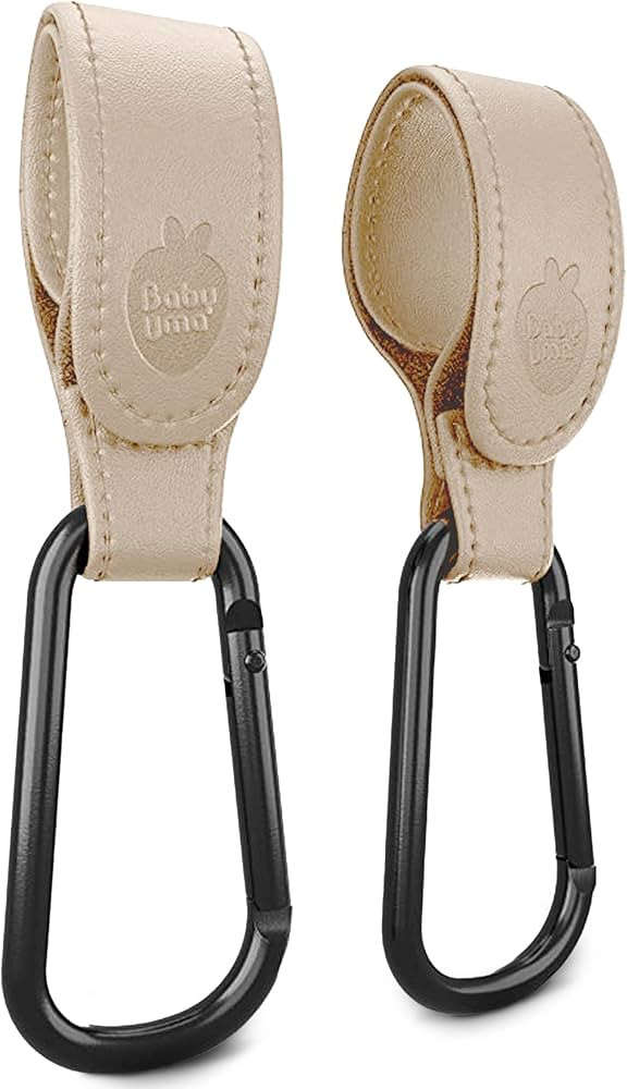 Baby Uma Stroller Hooks for Bags (2 Pack) - Leather-Style Stroller Clips and Hooks, Non-Slip Stro... | Amazon (US)