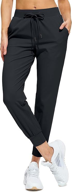 Women's Joggers Pants with Zip Pockets Drawstring Running Sweatpants Athletic Workout Lounge Tape... | Amazon (US)