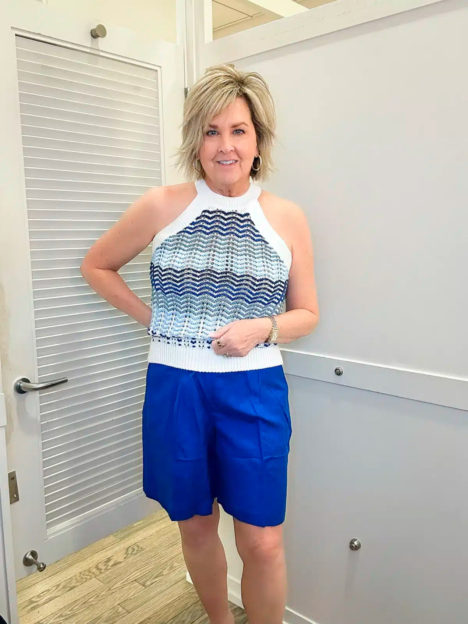 Womens Halter Sweater Size Medium | Royal Linen Shorts Sz 8 | Vacation Style | Women Over 40

#LTKOver40 #LTKStyleTip #LTKMidsize