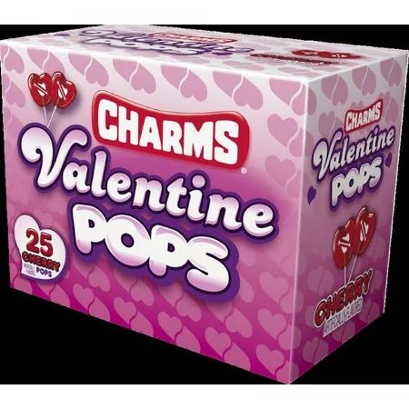 Charms Pops Valentine Heart Shaped Cherry Lollipops, 13.75 Oz., 25 Count | Walmart (US)