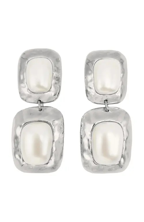 Petit Moments Martina Drop Earrings in Silver/Pearl at Nordstrom | Nordstrom