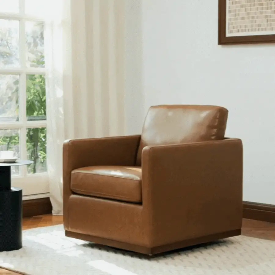 CHITA®️ Henry Swivel Accent Chair with Wood Base - chitaliving.com | Chita