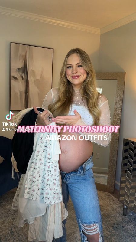 Amazon maternity photoshoot outfit option ideas
Bump friendly
Pregnant 
Third trimester
Two piece set 
Black dress
Affordable 
Denim white top 

#LTKBump #LTKStyleTip