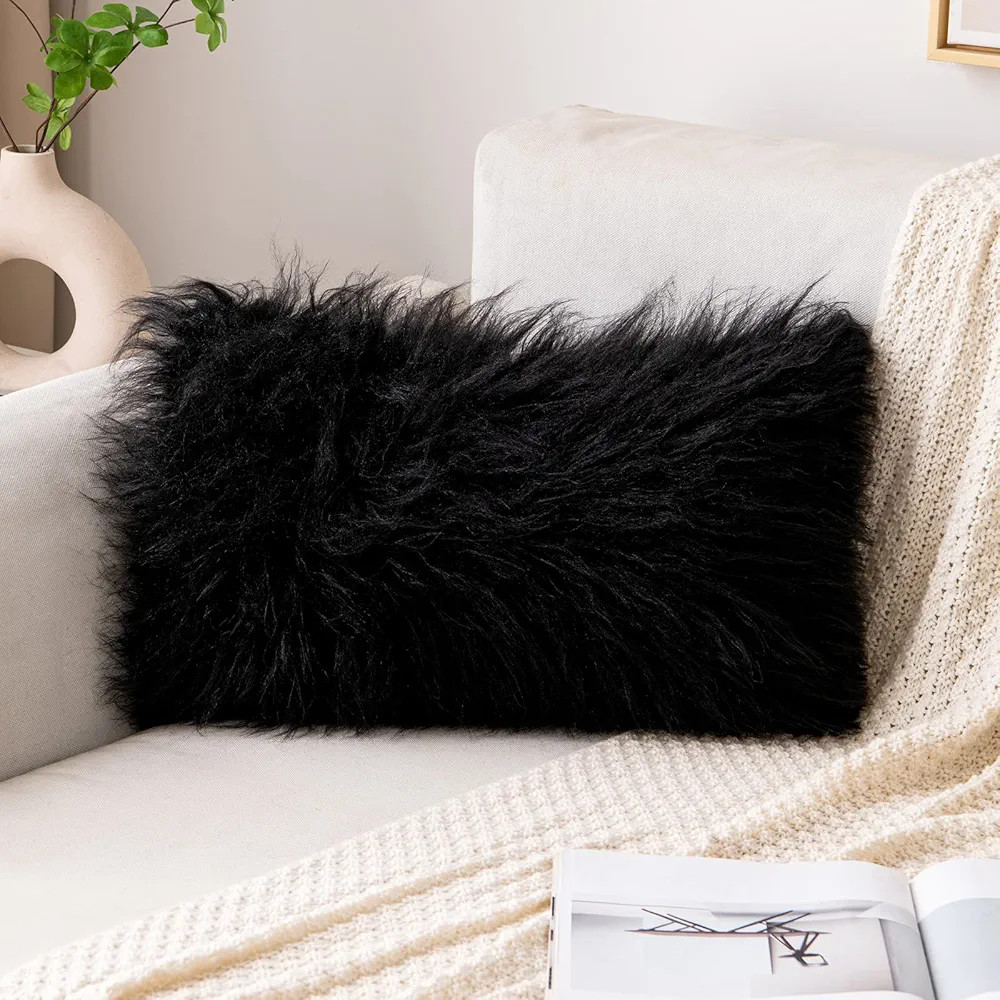 MIULEE Faux Fur Pillow Covers Luxury Fluffy Mongolian Series Style Throw Pillow Case Decorative F... | Amazon (US)