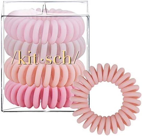 Kitsch Spiral Hair Ties, Coil Hair Ties, Phone Cord Hair Ties, Hair Coils - 4 Pcs, Ballet | Amazon (US)