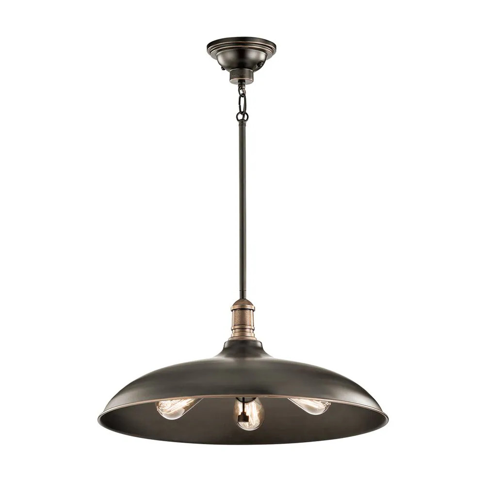Cobson 3-Light Olde Bronze Traditional Bowl Pendant Light | Lowe's