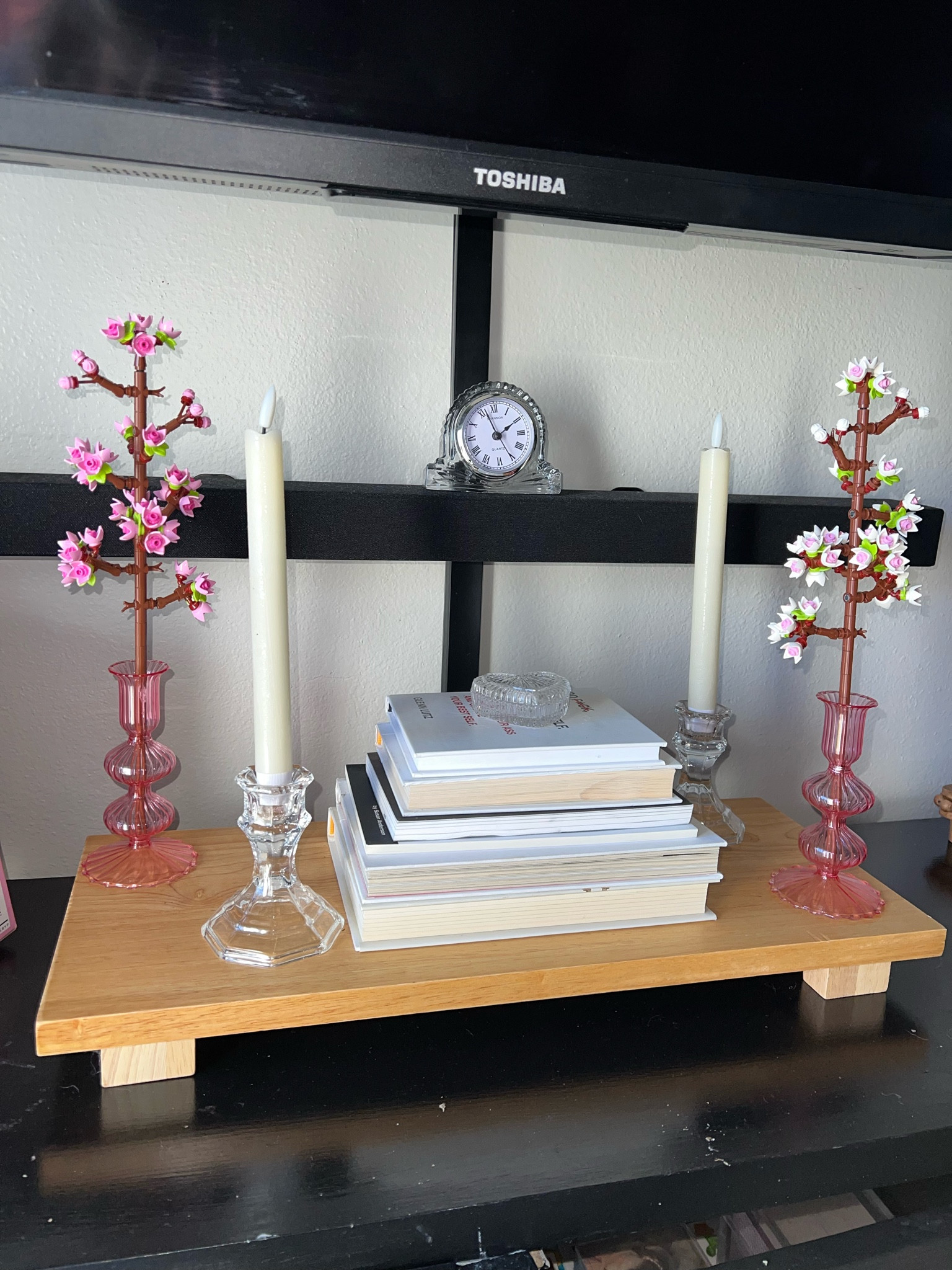 Home decor under the TV! LEGO flowers are adorable and super fun!! 

#LTKSeasonal #LTKhome #LTKU