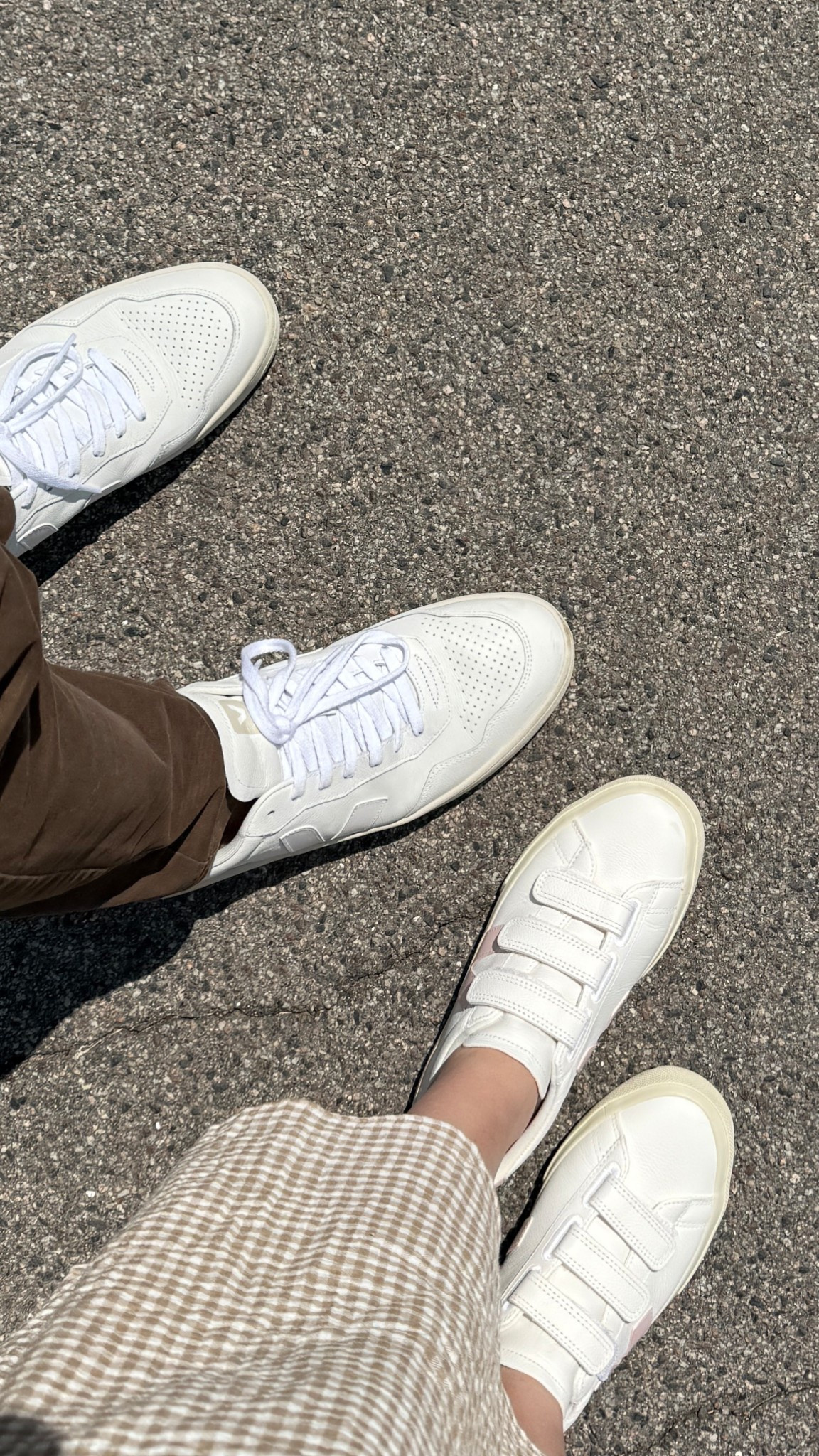 His & Hers Vejas 🩵🩷 #vejas #sneakers #tennisshoes #couplestyle 