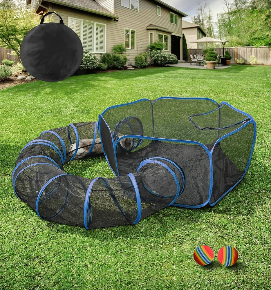 MAMI&BABI Catio Outdoor Cat Enclosures, Foldable Cat Tent for Outside Enclosed Playpen with Tunne... | Amazon (US)