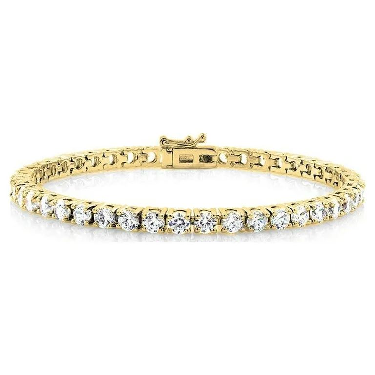 Cate & Chloe Kaylee 18k Yellow Gold Plated Tennis Bracelet with CZ Crystals | Women's Bracelet wi... | Walmart (US)