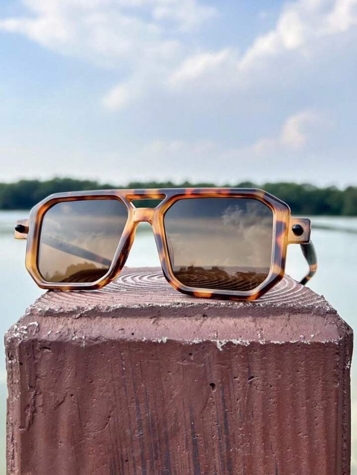 1pair Vintage Women Leopard Print Top Bar Fashion Glasses For Summer Travel Or Beach Party Club B... | SHEIN