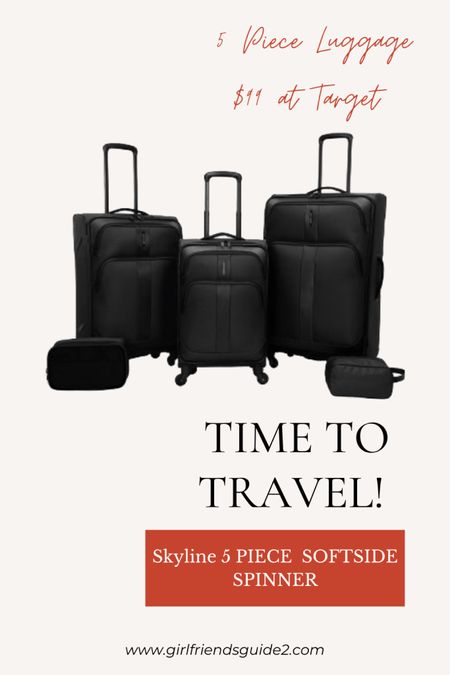 Time for new luggage! 5 piece soft side spinner luggage from Target 

#LTKunder100 #LTKFind #LTKtravel