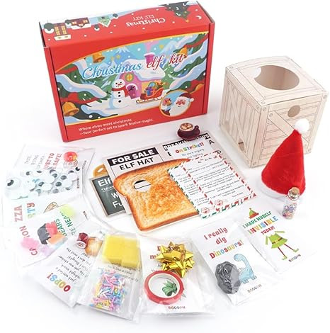 24-Day Elf Adventure Kit 2025 Christmas Countdown Kit Funny Elf Props, Holiday Scene Cards Access... | Amazon (US)