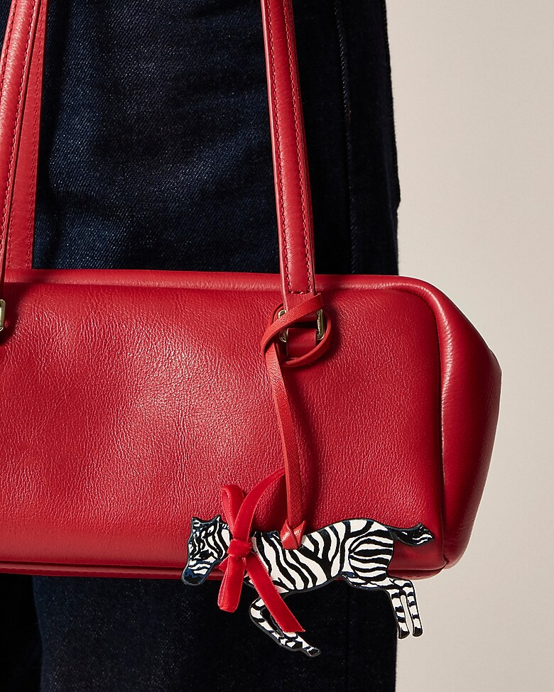 Leather zebra bag charm | J. Crew US