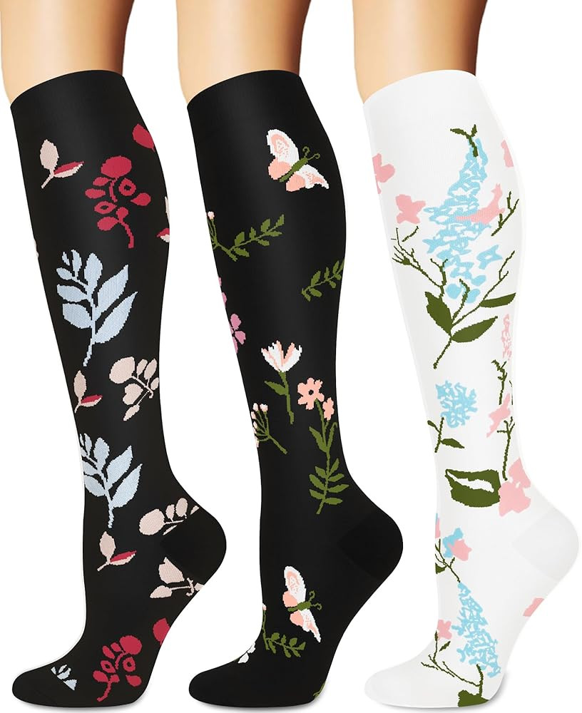 Compression Socks for Women and Men Circulation (3 Pairs) - Best for Nursing,Running,Travel Knee ... | Amazon (US)