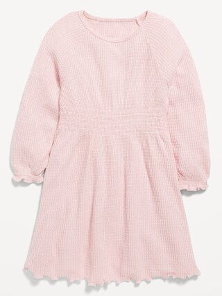 Waffle-Knit Ruffle-Trim Dress for Toddler Girls | Old Navy (US)