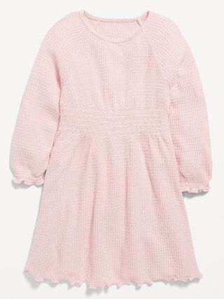 Waffle-Knit Ruffle-Trim Dress for Toddler Girls | Old Navy (US)