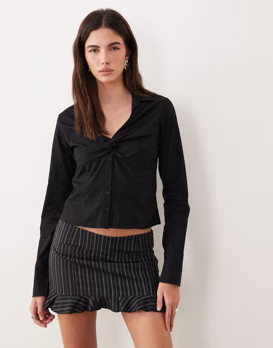 Motel Karis button up shirt in black | ASOS (Global)