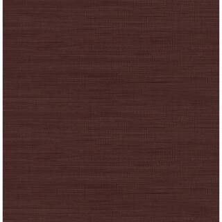 SOCIETY SOCIAL Aubergine Classic Faux Grasscloth Red Textured Peel and Stick Vinyl Wallpaper SSS6... | The Home Depot