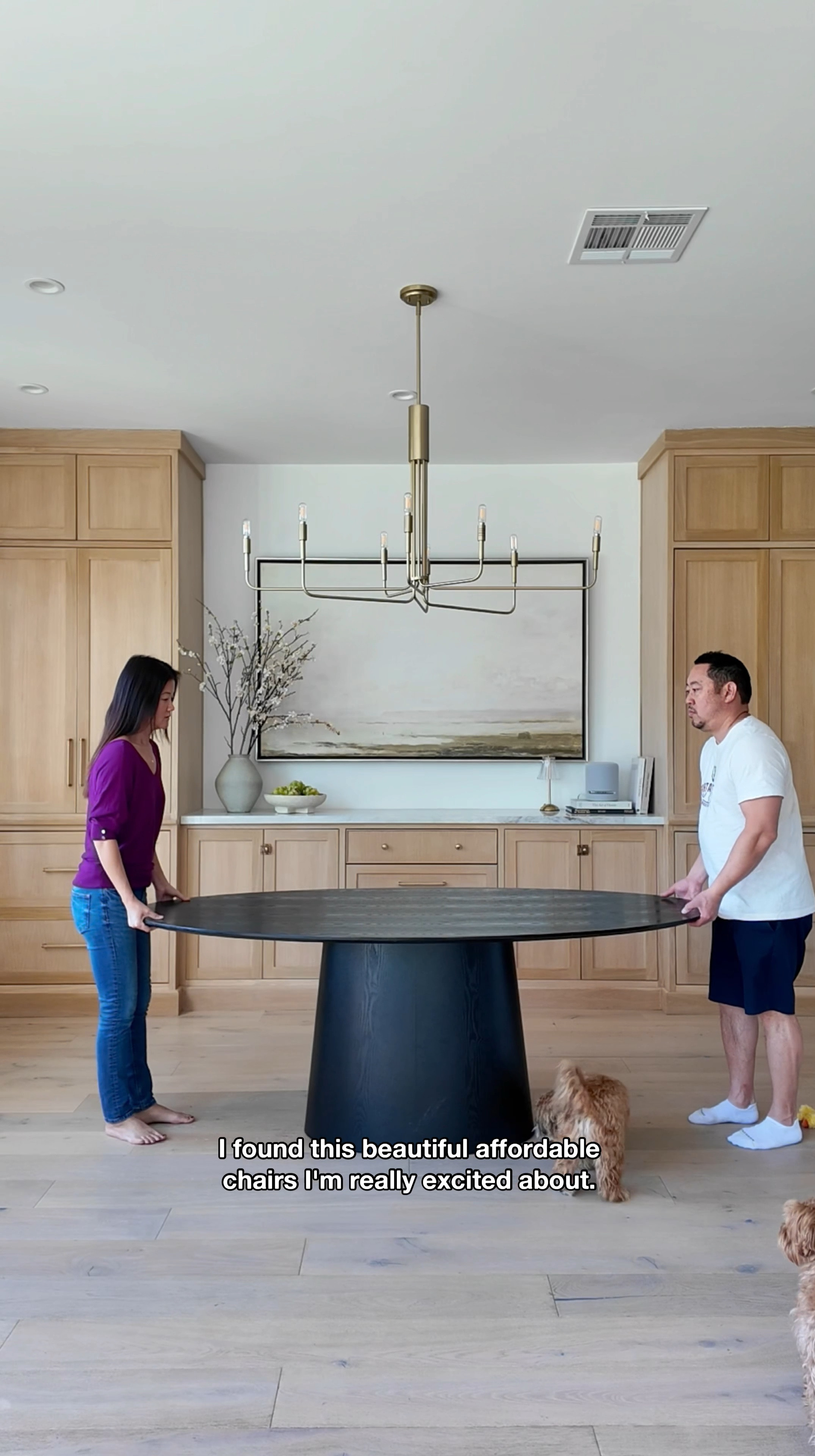 Dining room refresh! I’m absolutely loving the new addition of our chairs and chandelier to our dining area.  The chairs have the prettiest silhouette and add so much texture to the space.  You would also never imagine the chandelier is less than $250!  I love finding designer looks for less and Wayfair is my go-to for that and these pieces did not disappoint! #wayfair @wayfair #wayfairpartner

Black oval dining table, grey vase, white flowers, brass linear chandelier, brass hardware, rattan chairs, wood dining chairs

#LTKSaleAlert #LTKHome #LTKFindsUnder100