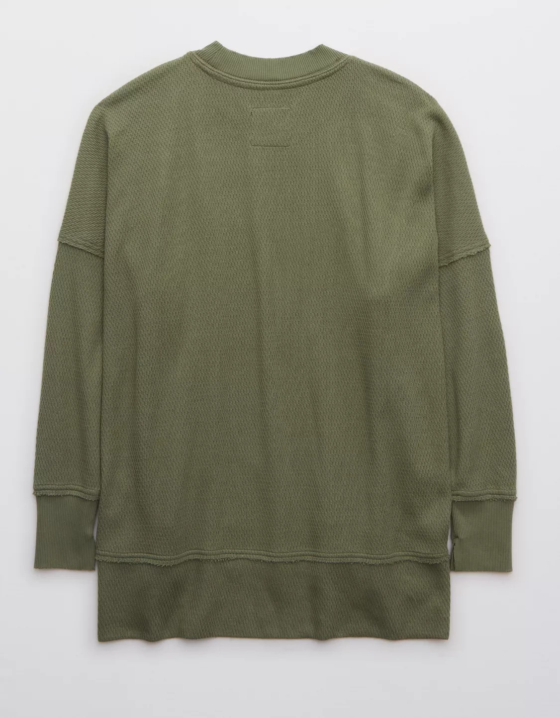 Aerie The Happiest Textured Oversized Crew Sweatshirt | Aerie