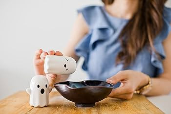 Pearhead Set Novelty Home Decorations, Set of 2, Ghost Salt & Pepper Shakers | Amazon (US)