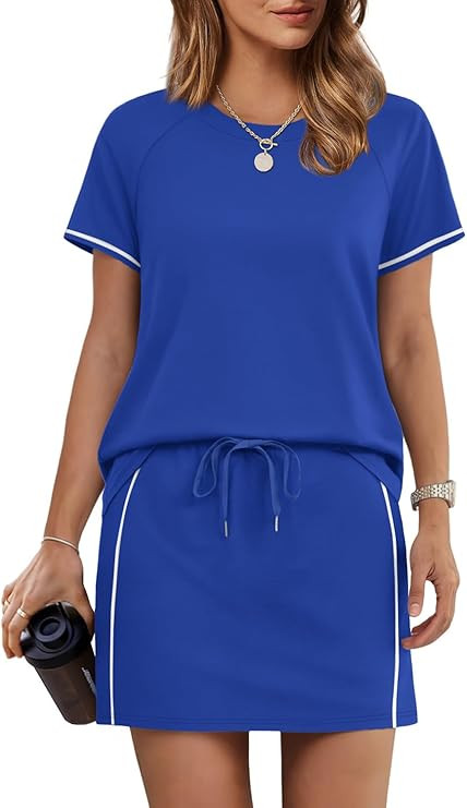 Sampeel 2 Piece Sets for Women Skirt Sets Summer Outfits Womens Clothing Set Travel Workout Skort... | Amazon (US)