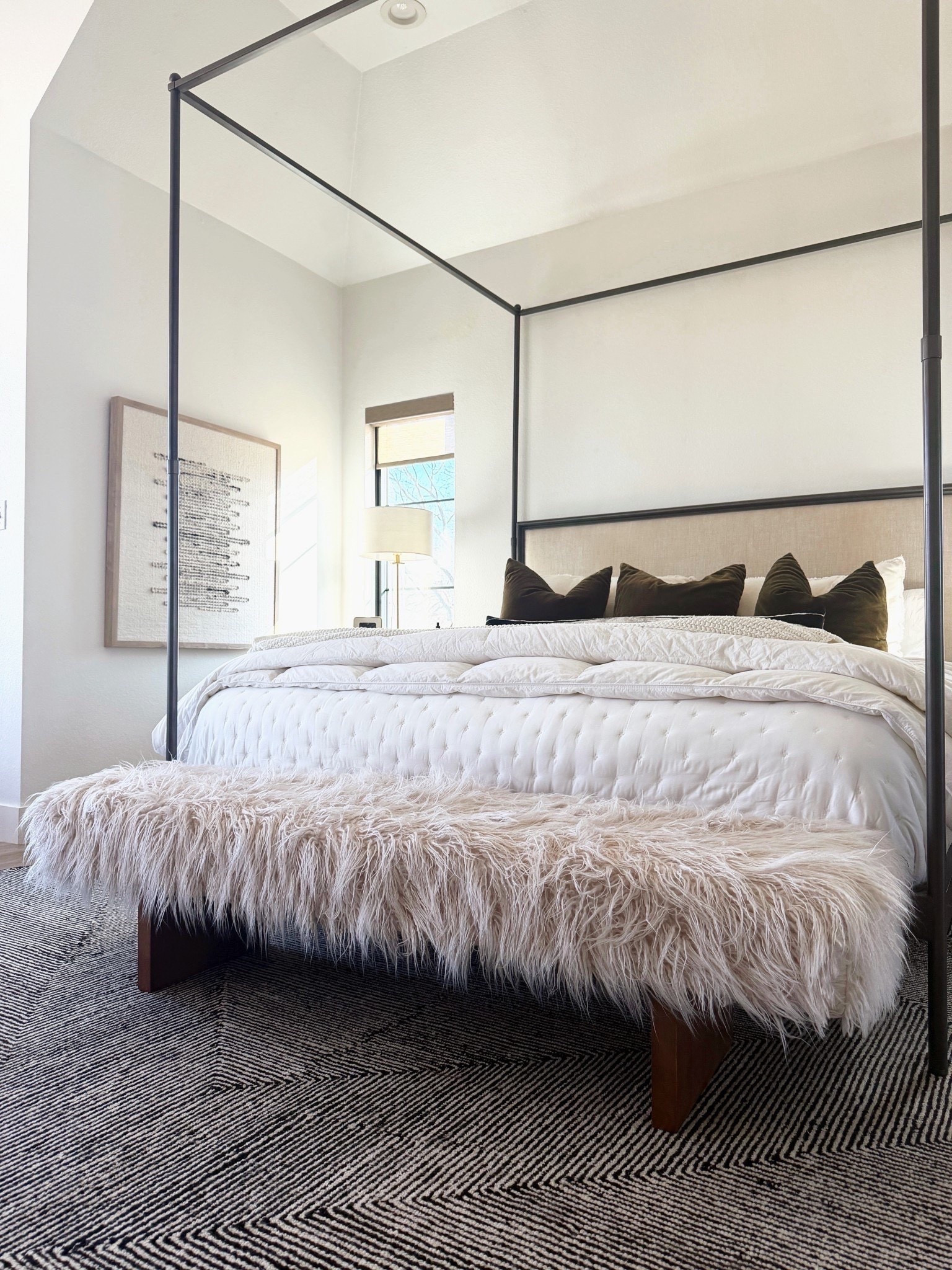 Bedroom bench and striped rug

#LTKOver40 #LTKHome