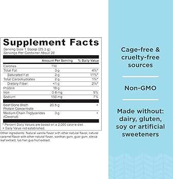 Ancient Nutrition Bone Broth Protein Powder, Salted Caramel, 19g Protein per Serving, Beef, Suppo... | Amazon (US)