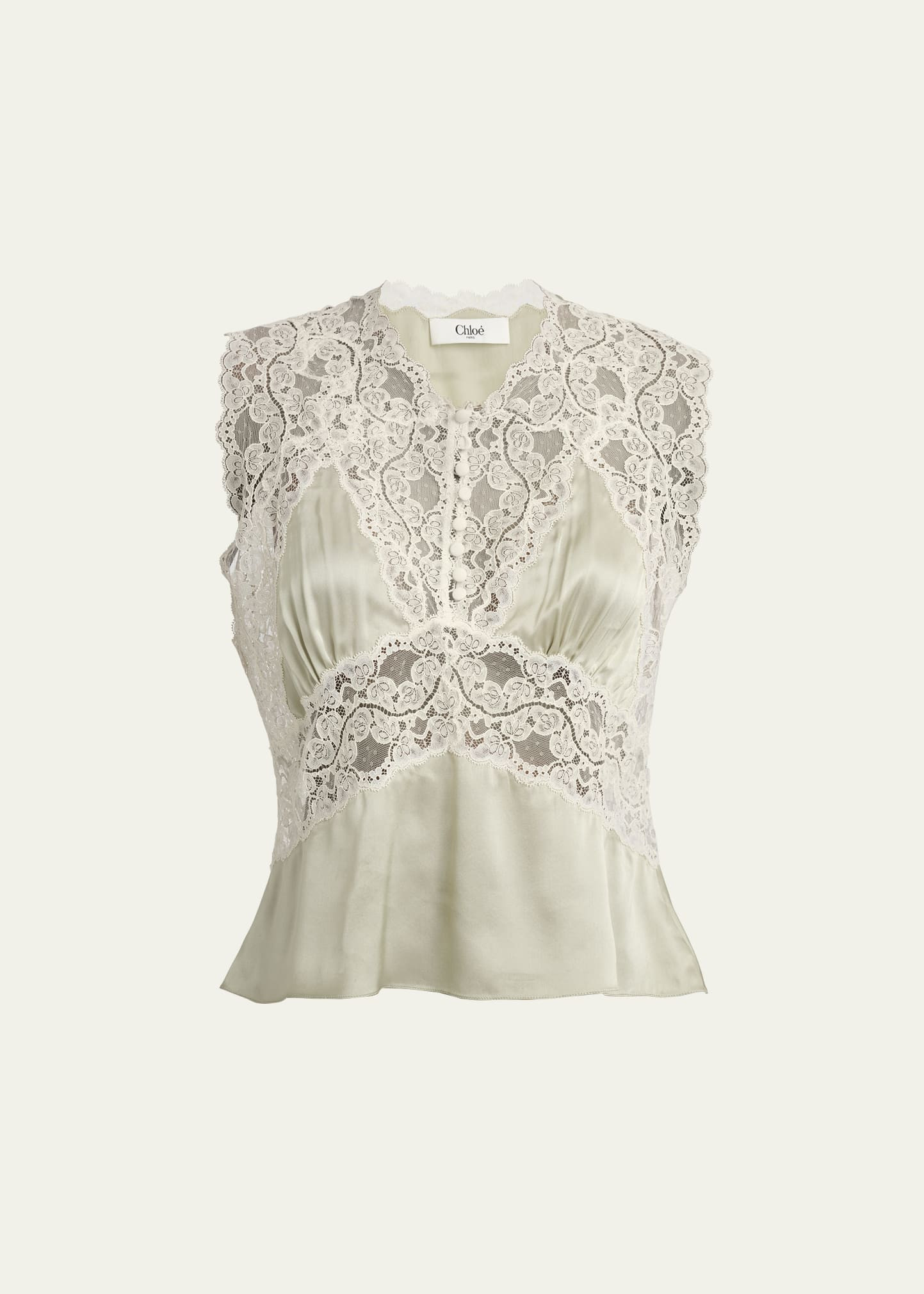 Chloe Lace Silk Sleeveless Top | Bergdorf Goodman