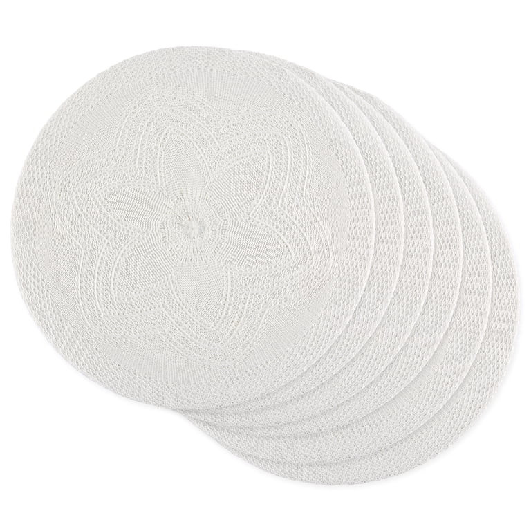 DII White Floral Woven Round Placemat Set/6 | Walmart (US)