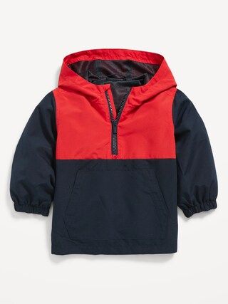 Unisex Color-Block Hooded 1/4-Zip Pullover Windbreaker Jacket for Toddler | Old Navy (US)