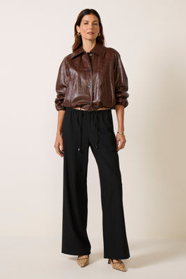 GOOD AMERICAN Women's The Pull On Trouser Pants, Size XS, Black | Evereve