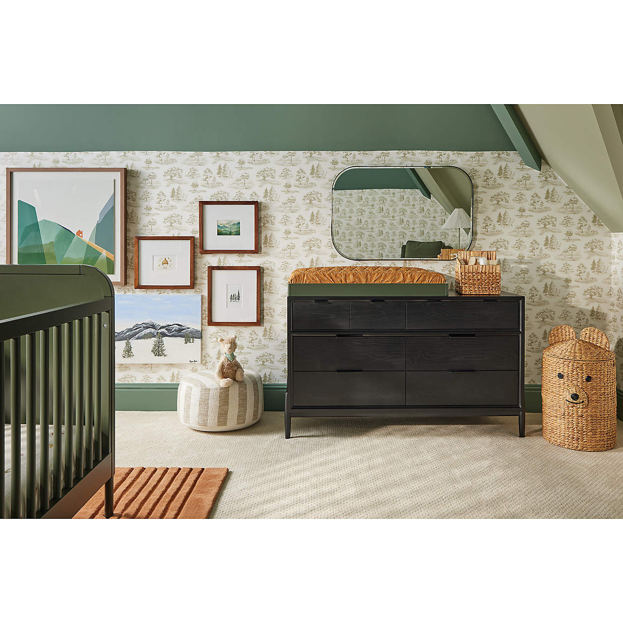 Cove Stone Tan Striped Organic Cotton Kids Floor Cushion + Reviews | Crate & Kids | Crate & Barrel