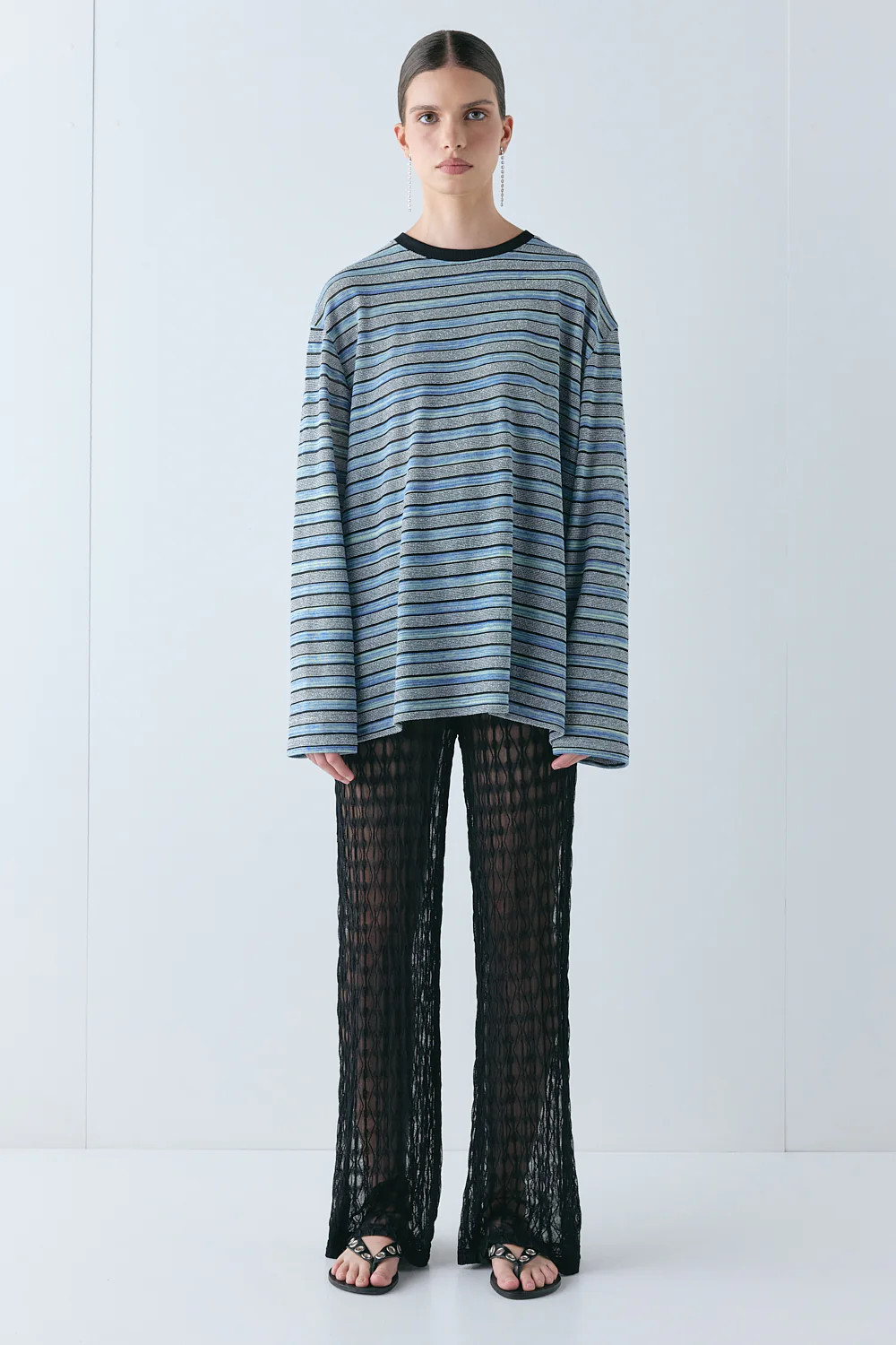 Willow Long Sleeve Tee Blue Stripe | VRG Grl