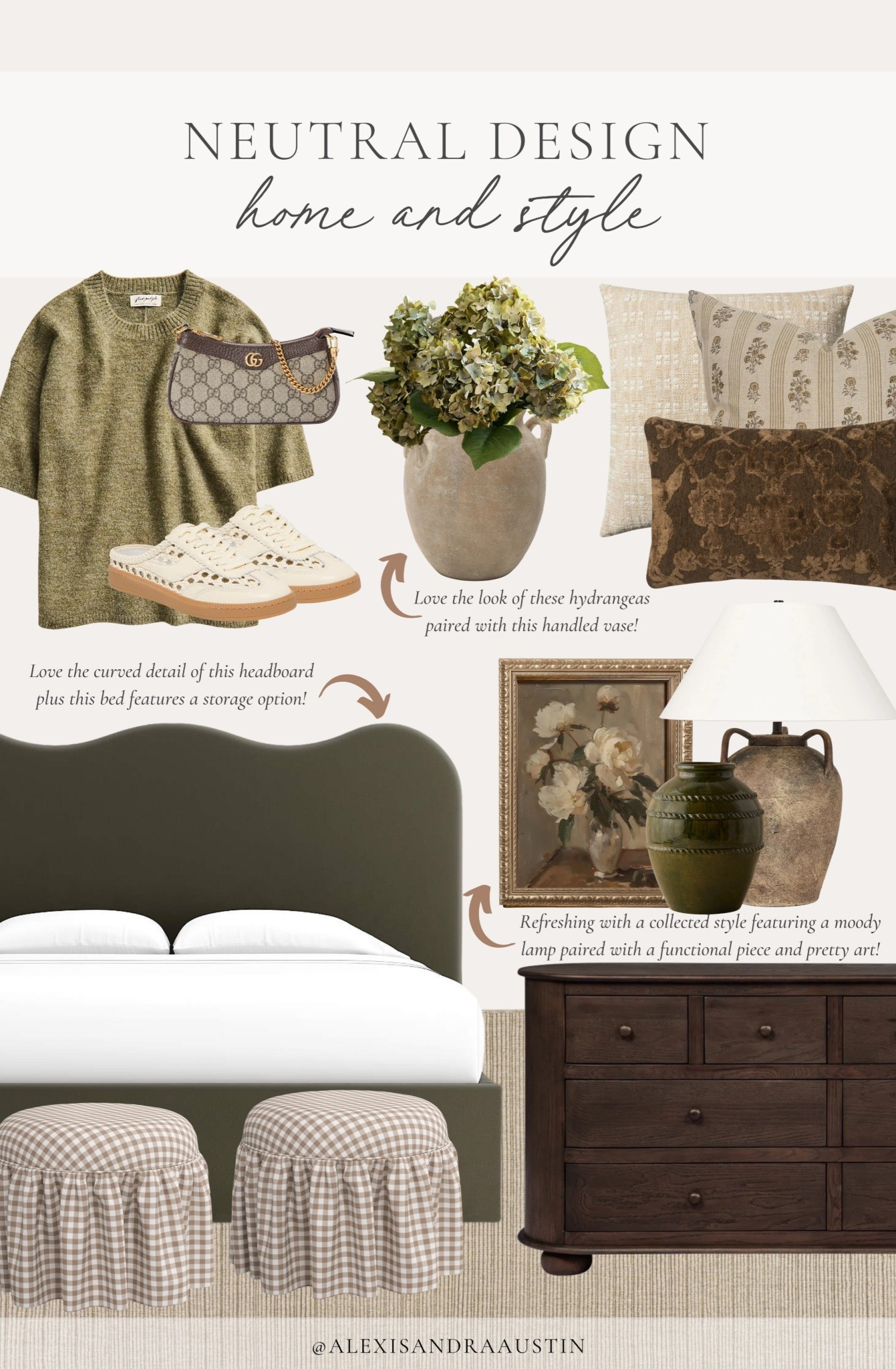 Collected style with an early spring refresh featuring some of my favorite finds! Loving this pop of color against neutral wood tones, cozy throw pillows, and rich wool rug to ground any space. 

Home finds, neutral home inspo, neutral wood tones, furniture favorites, upholstered bed frame, dresser details, neutral area rug, collected style, cozy throw pillow, winter outfit inspo, faux florals, vase details, table lamp, framed art, ottoman favorites, Wayfair, Target Style, Etsy, Galey Alix, Loloi, Adidas, shop the look!

#LTKHome #LTKSeasonal